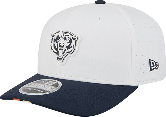 Men's Chicago Bears New Era White/Navy 2025 NFL Training Camp 9SEVENTY Adjustable Hat