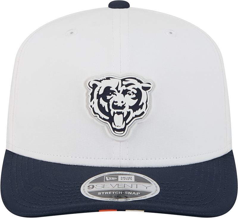 Men's Chicago Bears New Era White/Navy 2025 NFL Training Camp 9SEVENTY Adjustable Hat