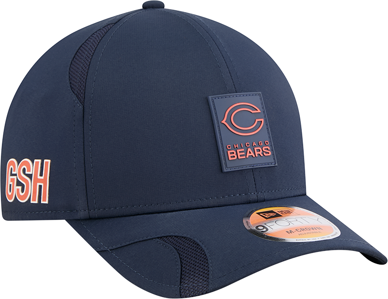 Men's Chicago Bears New Era Navy 2025 NFL Sideline Heat Alternate Logo 9FORTY M-Crown Adjustable Hat