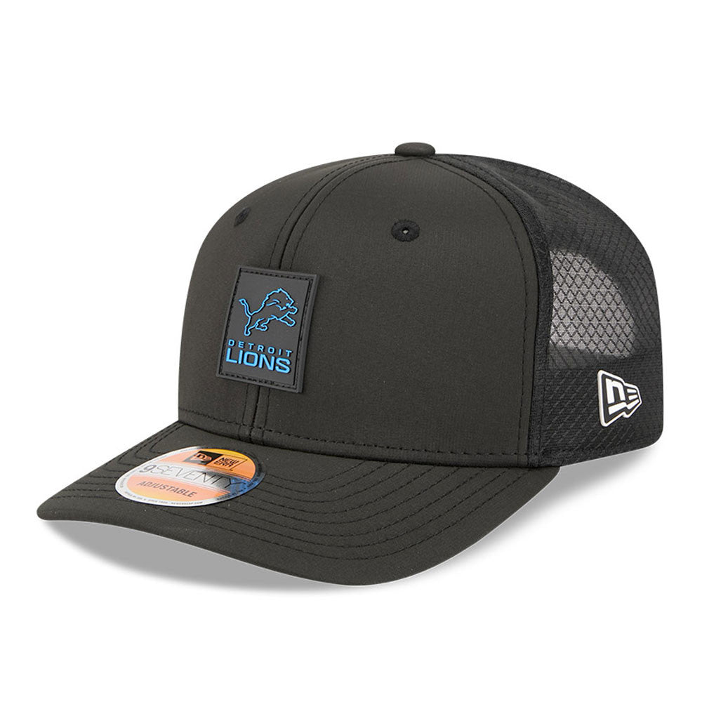 Men's Detroit Lions New Era Black 2025 NFL Sideline Heat 9SEVENTY Adjustable Hat
