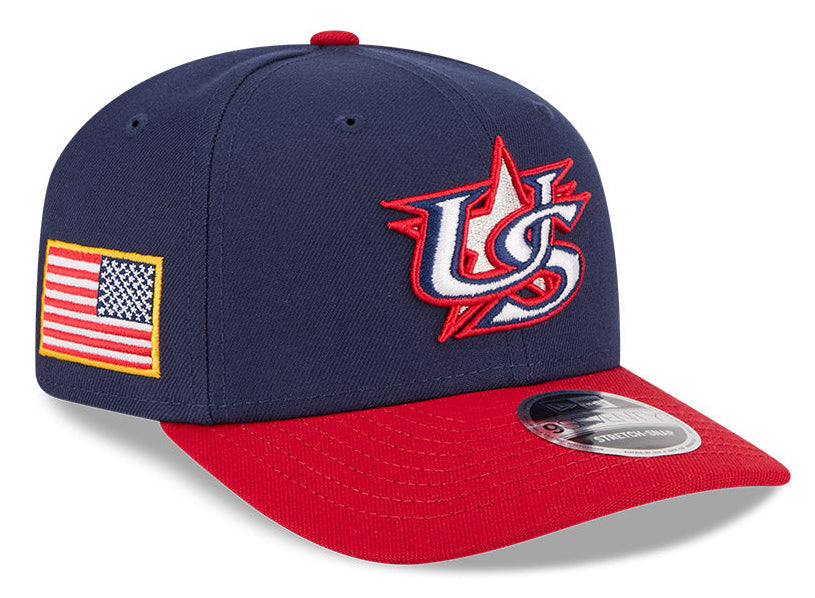 New Era Team USA 2026 World Baseball Classic 9SEVENTY Stretch Snap Adjustable Hat - Navy Blue
