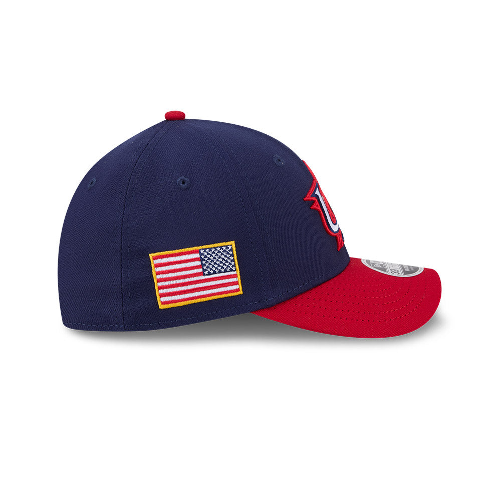 USA Baseball New Era 2026 World Baseball Classic M-Crown 39THIRTY Flex Hat - Navy/Red