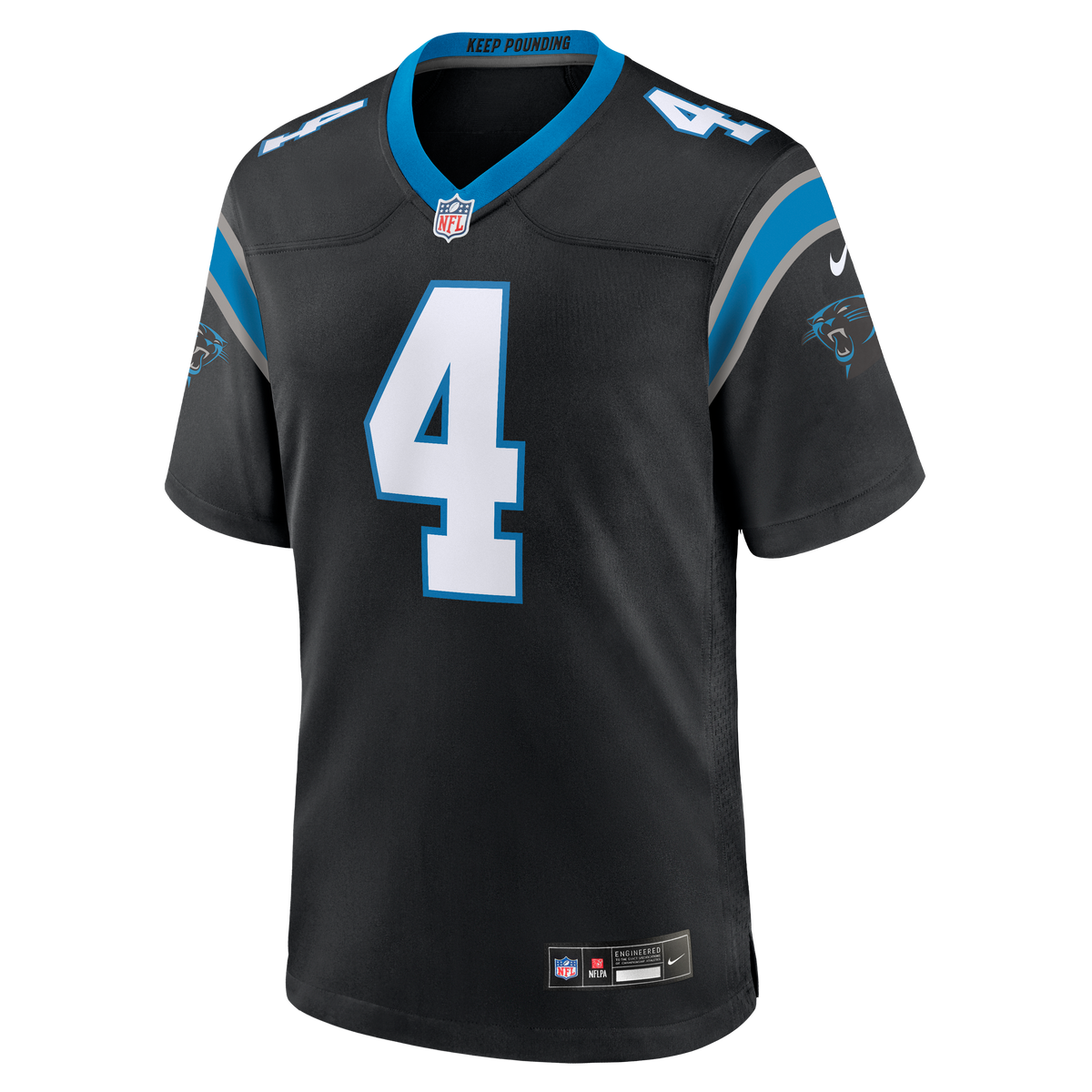 Men's Tetairoa McMillan Carolina Panthers Nike Black Replica Game Jersey