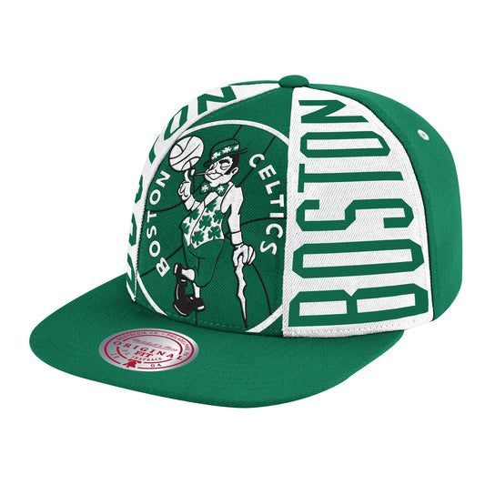 Boston Celtics Hardwood Classics Green Big Face Callout Mitchell & Ness Snapback Hat