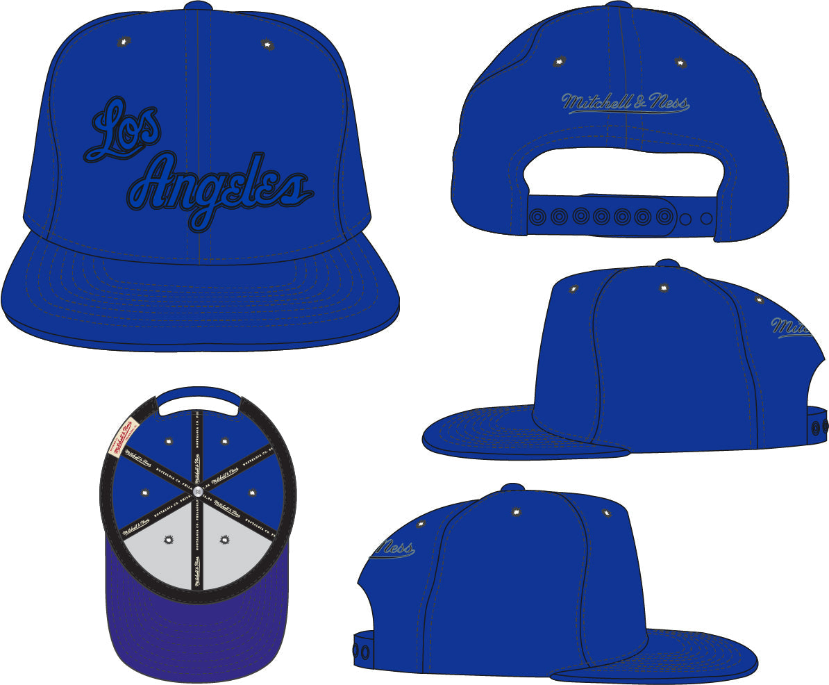 Los Angeles Lakers Mitchell & Ness Tonal Eclipse Snapback Hat- Blue