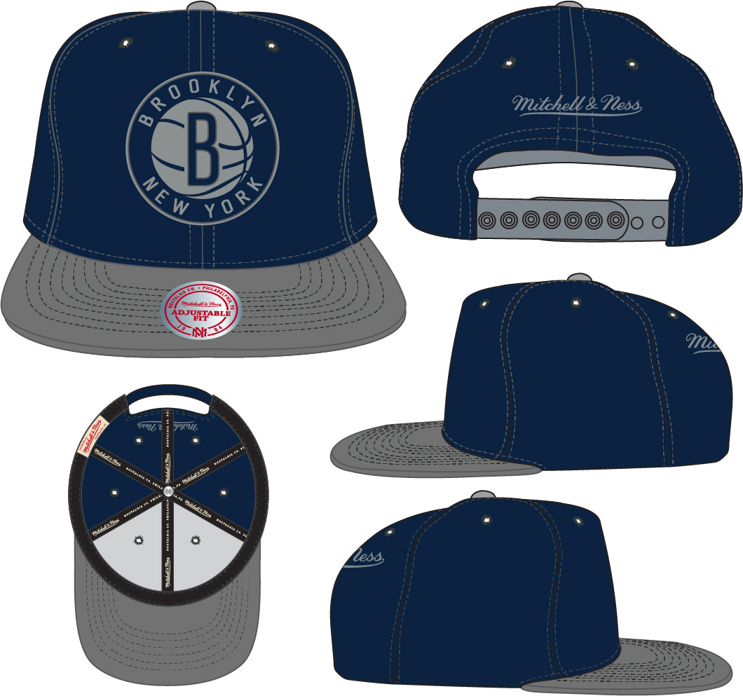 Men's Brooklyn Nets NBA Navy Spirit Mitchell & Ness Snapback