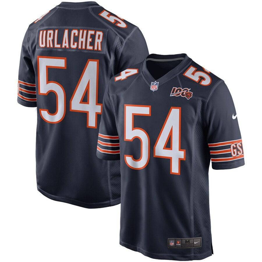Men's Chicago Bears Brian Urlacher Nike Navy 100th Season Retired Game Jersey