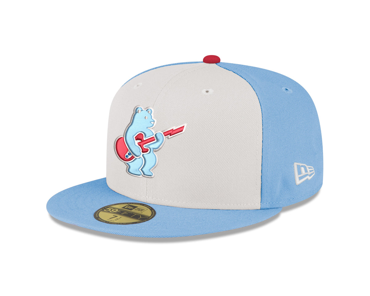 Men's Chicago Cubs New Era Chrome/ Sky Blue Guitar Bear Alternate 59FIFTY Fitted Hat
