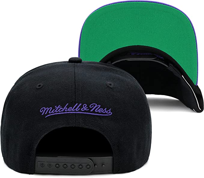 New Orleans Jazz Hardwood Classics Team Script 2.0 2 Tone Black/Purple Mitchell & Ness Snapback Hat