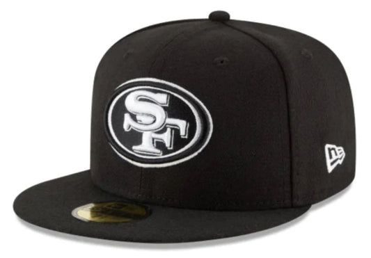 Men's San Francisco 49ers New Era Black & White 59FIFTY Fitted Hat
