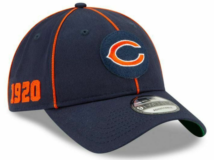 Chicago Bears 2019 Established Collection Sideline 1920 Home "C" Logo Navy 9TWENTY Adjustable Hat