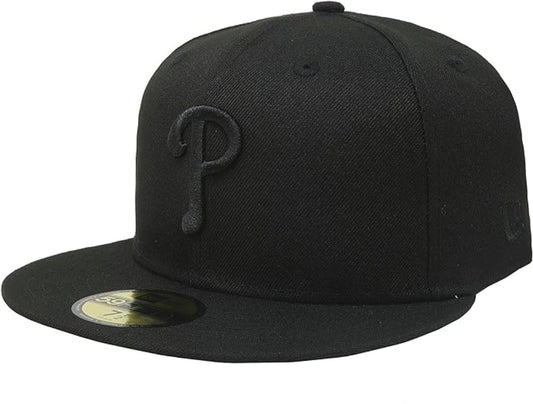 Men's Philadelphia Phillies Tonal Black On Black 59FIFTY Fitted Hat