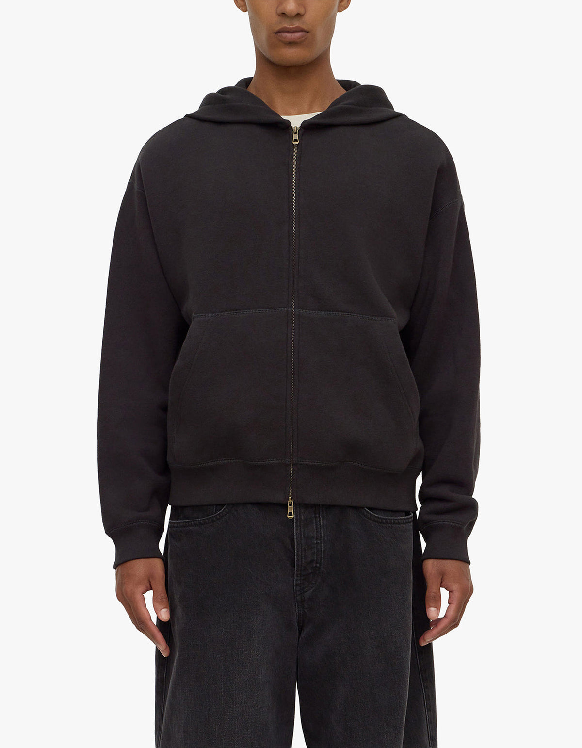 Newport Fleece Zip Through - Washed Black