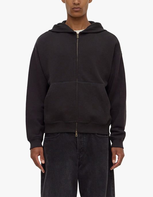 Newport Fleece Zip Through - Washed Black
