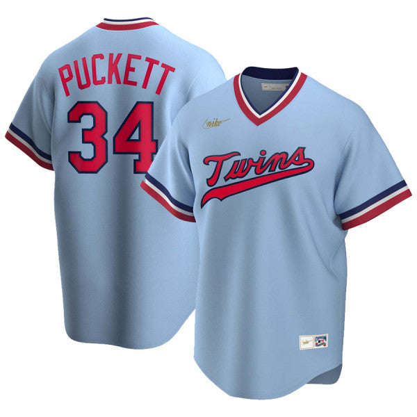 Men's Nike Kirby Puckett Blue Cooperstown Collection Player Jersey