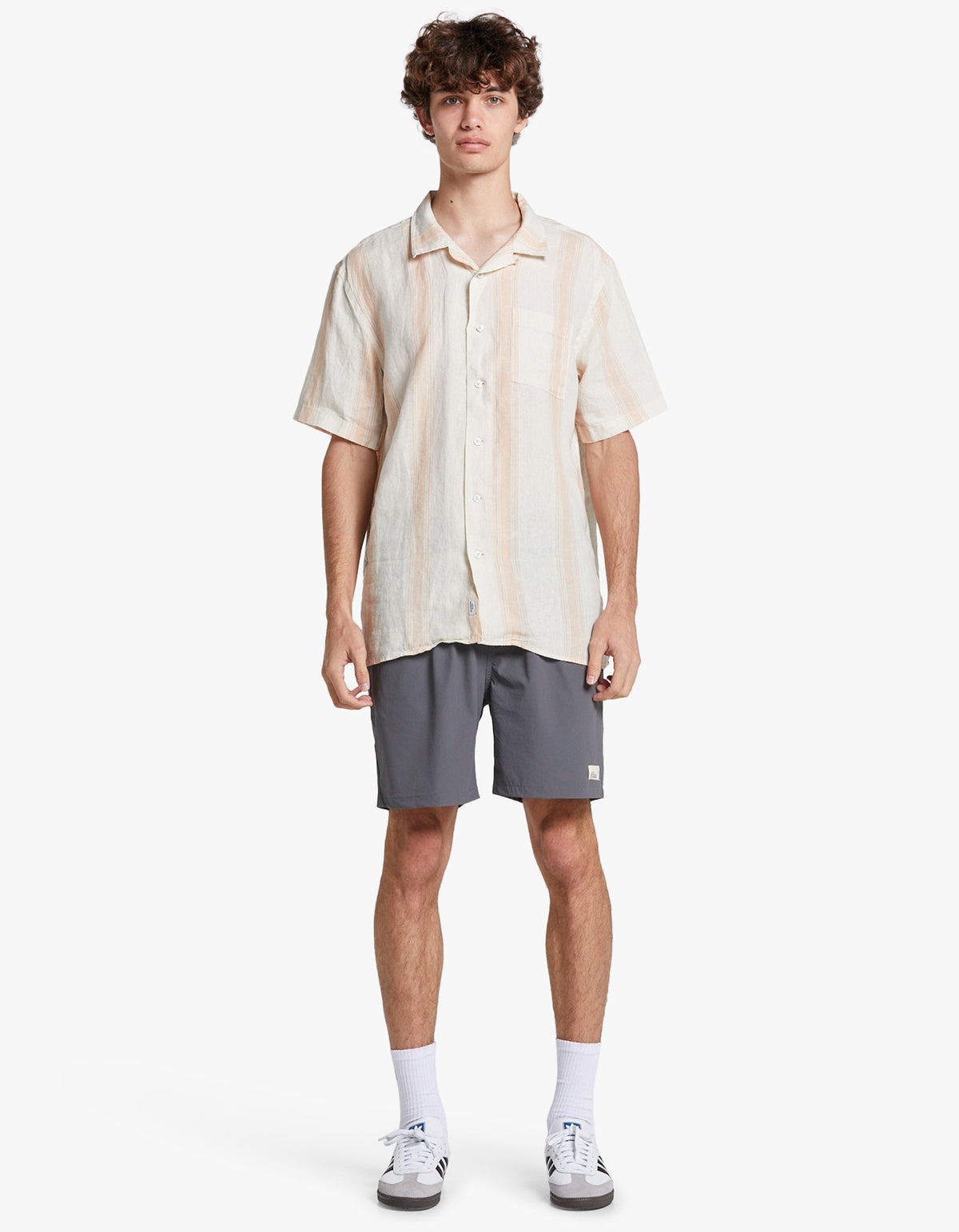 Driftwood S/S Shirt - Peach Stripe