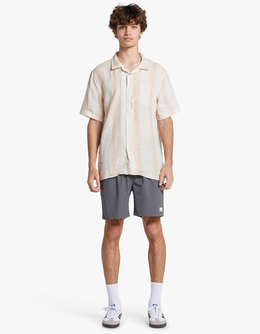 Driftwood S/S Shirt - Peach Stripe