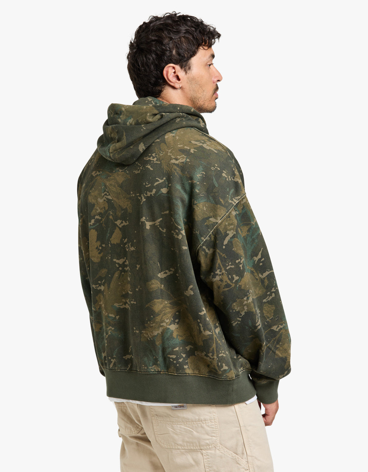 Hooded Benton Sweat Jacket - Camo Combi, Green Garment Dyed