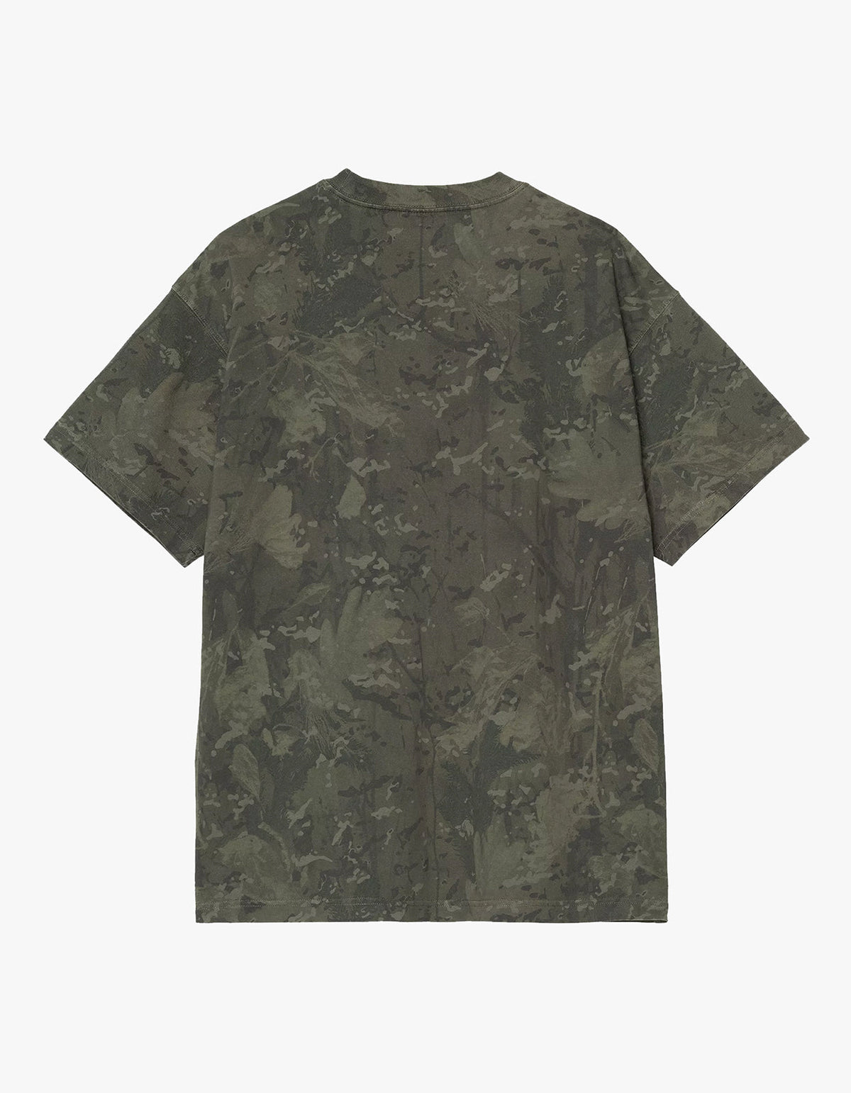 S/S Camo Combi T Shirt - Camo Combi, Green/Olive Garment Dyed