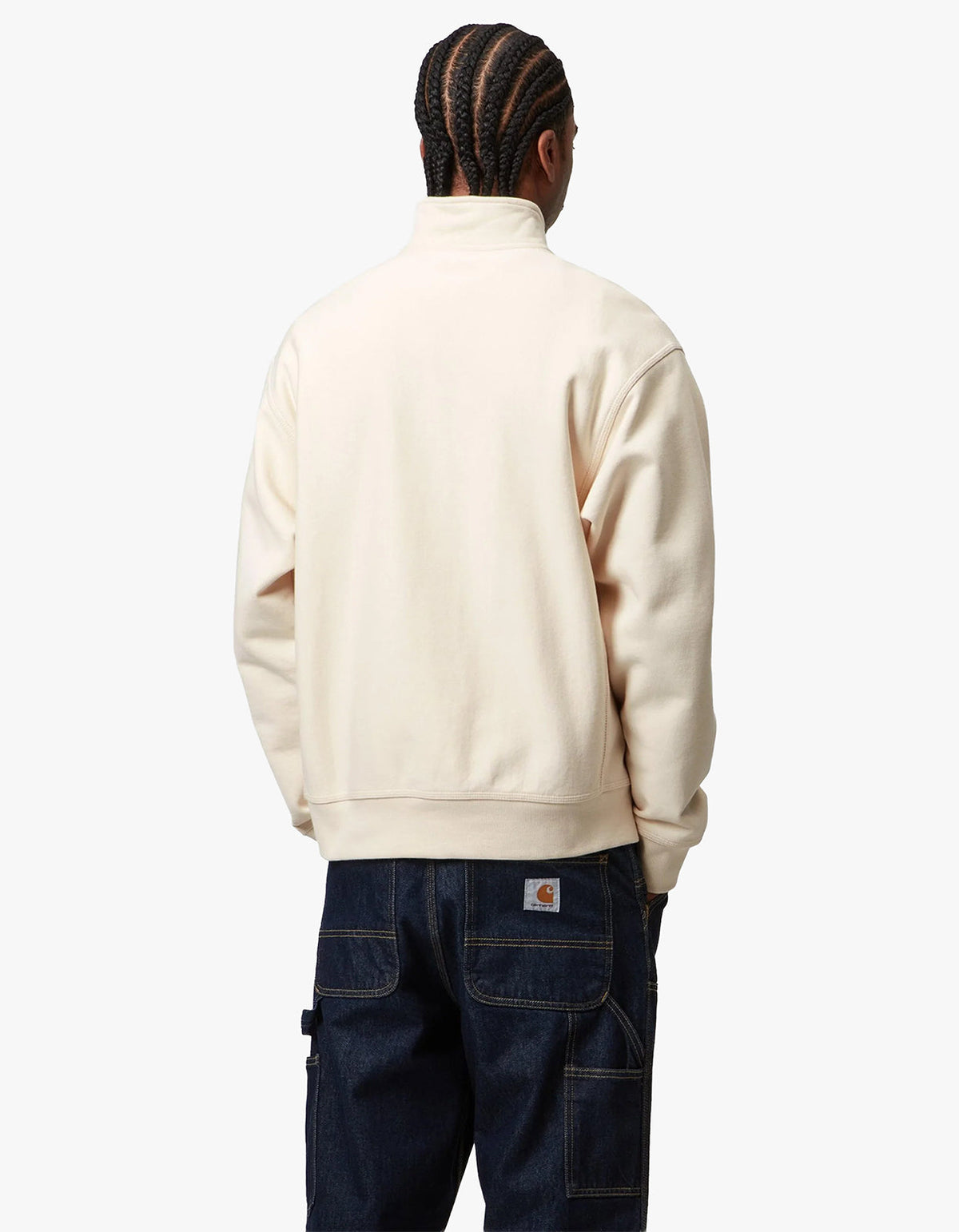 Half Zip American Script Sweat - Natural