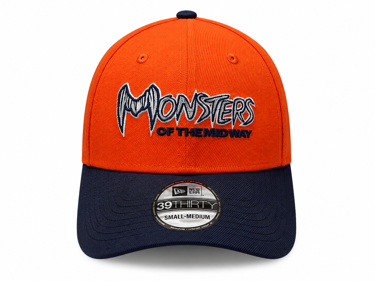 Chicago Bears New Era Gridiron Collection 2 Tone Orange Navy Monsters 39THIRTY Flex Hat