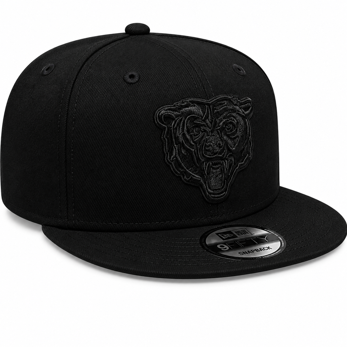 Men's Chicago Bears New Era Black On Black Tonal 9FIFTY Snapback Hat