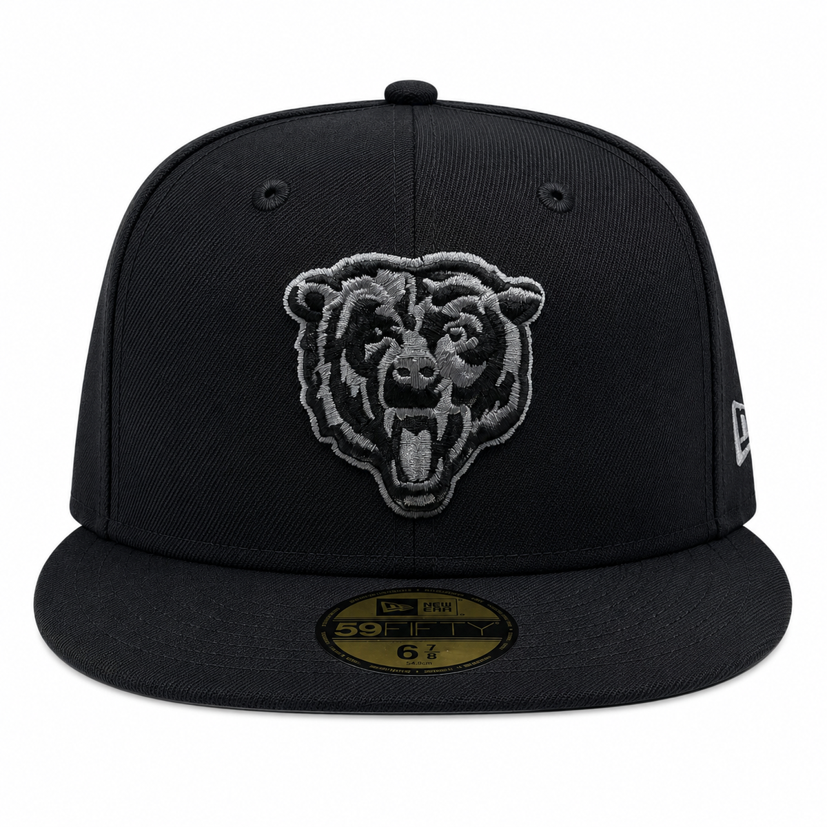 Men's New Era Black Chicago Bears Graphite Logo 59FIFTY Fitted Hat