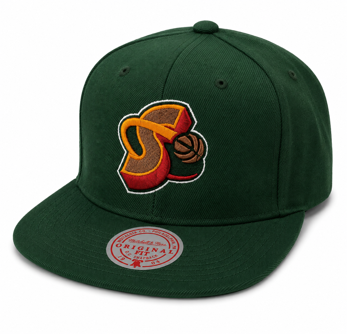 Men's Seattle Supersonics NBA Core Basic Green HWC Mitchell & Ness Snapback Hat
