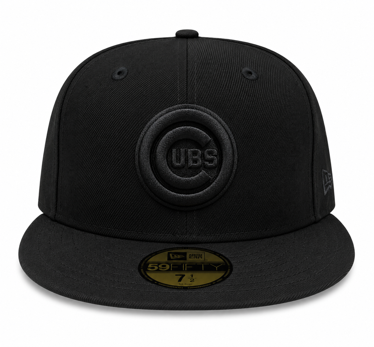 Chicago Cubs New Era Black Tonal Bullseye 59FIFTY Fitted Hat