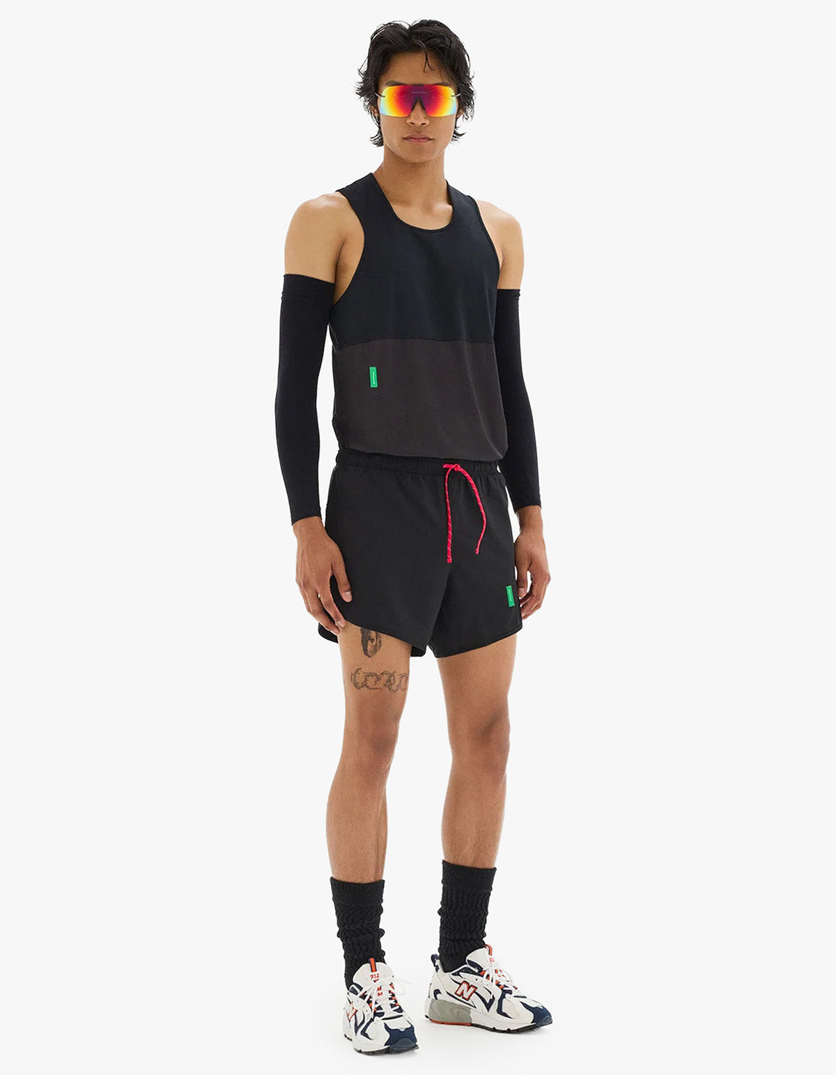 Panelled Training Singlet - Black