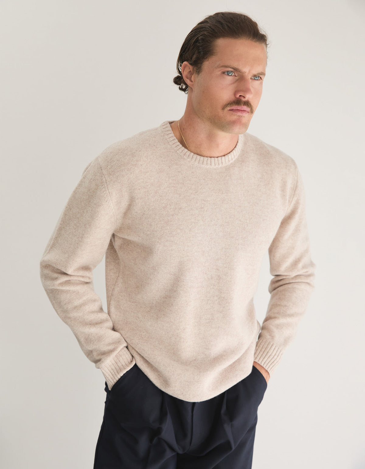 Shoal Wool Knit Crew - Oatmeal