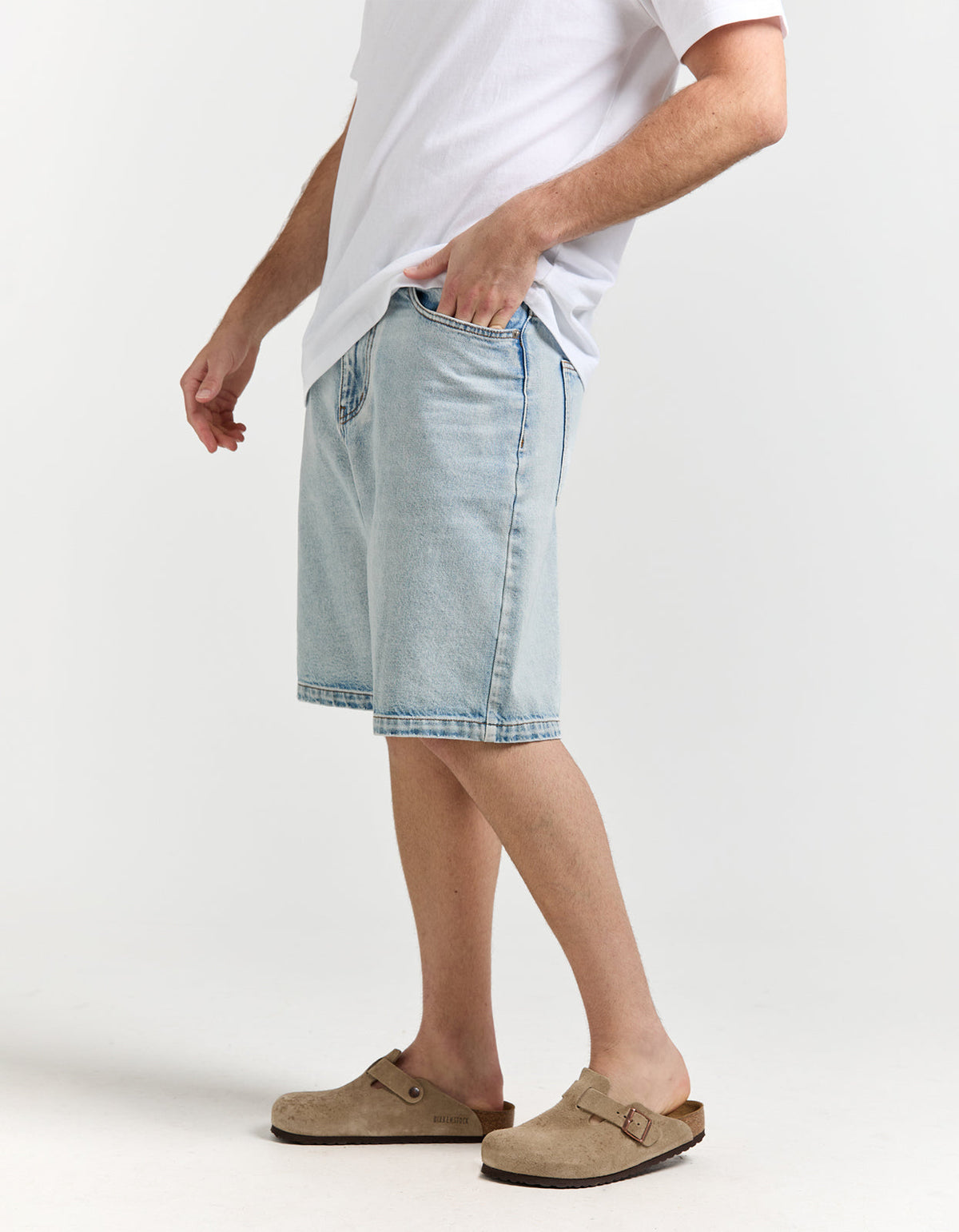 Crescent Denim Short - Light Blue