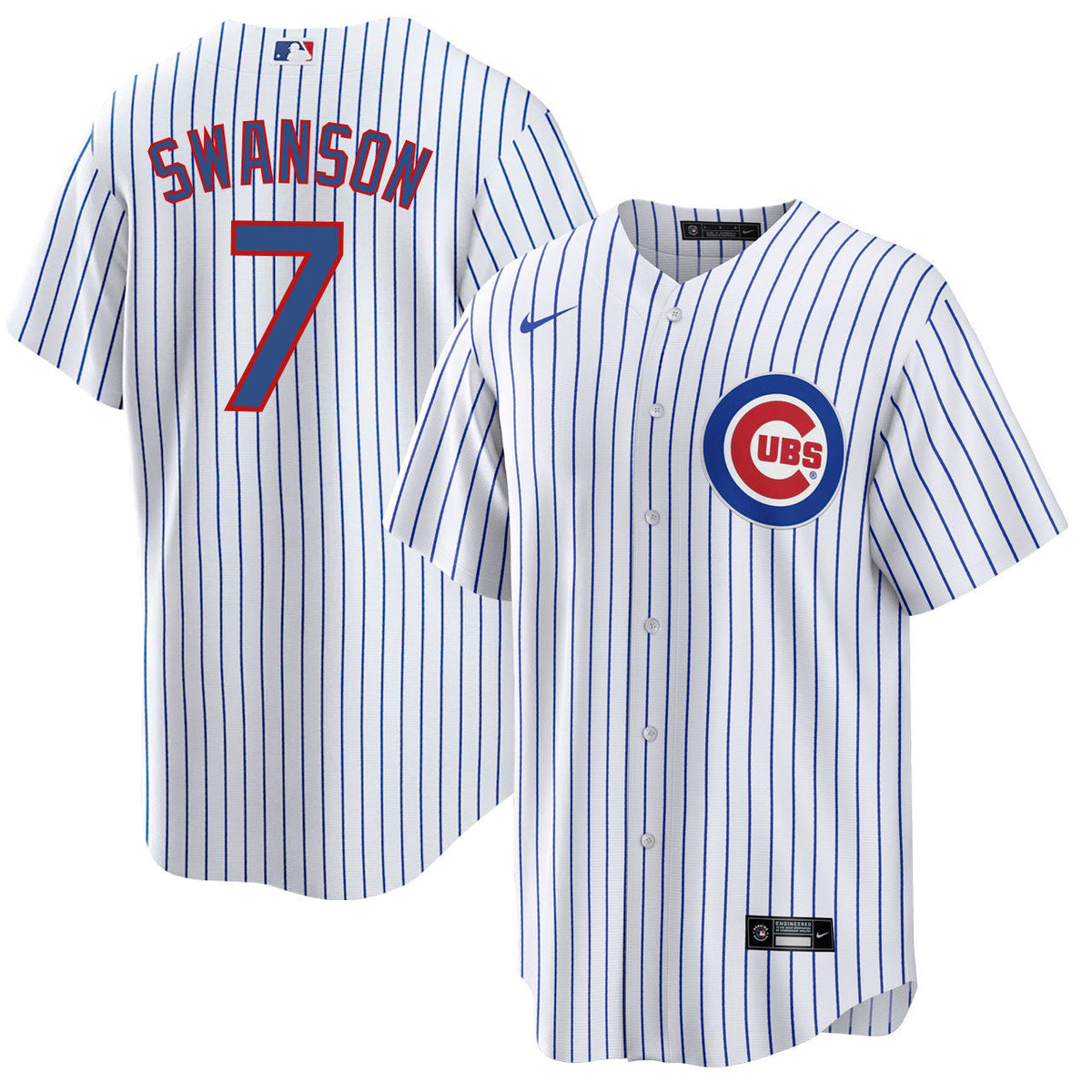 NIKE Youth Dansby Swanson Chicago Cubs White Home Premium Stitch Replica Jersey