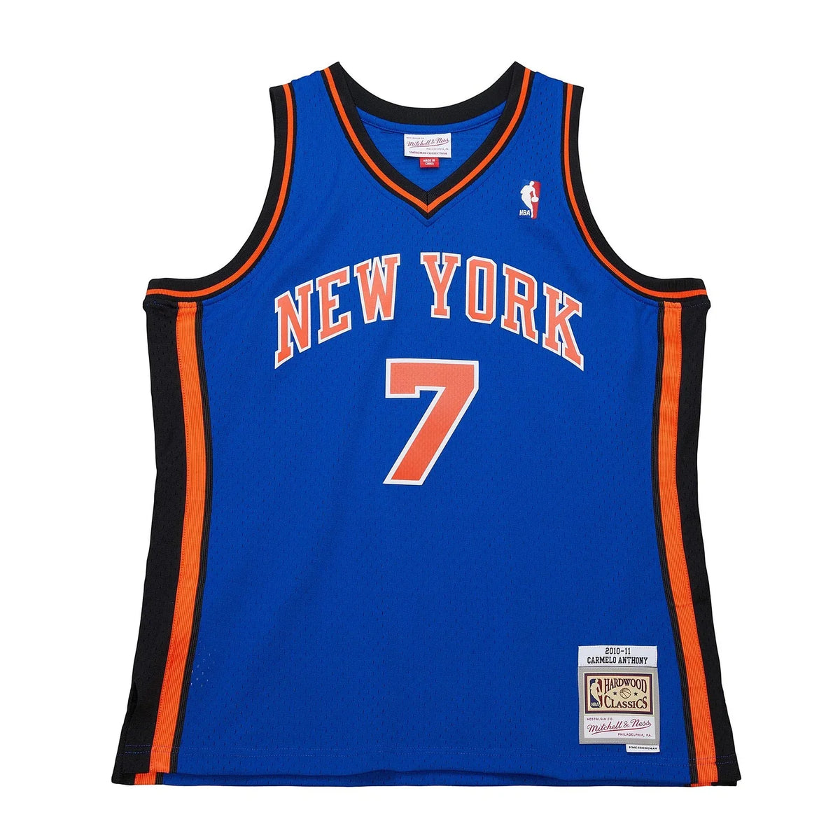 Men's New York Knicks Carmelo Anthony Mitchell & Ness Blue 2010-11 Hardwood Classics Swingman Jersey
