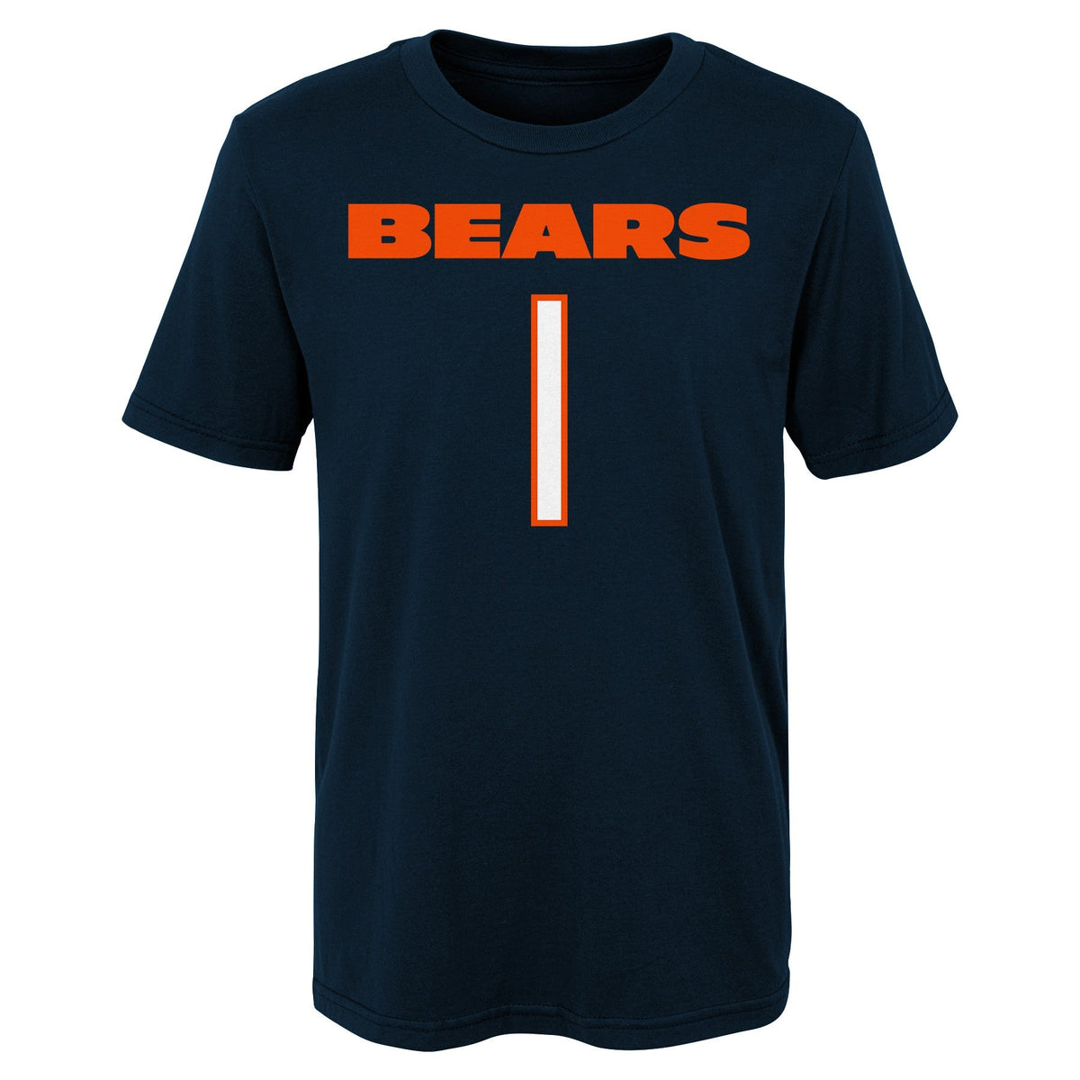 Youth Justin Fields Chicago Bears Navy Mainliner Name And Number Shirt