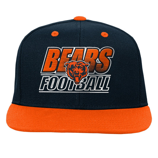 Youth Chicago Bears Navy Flat Bill Snapback Hat
