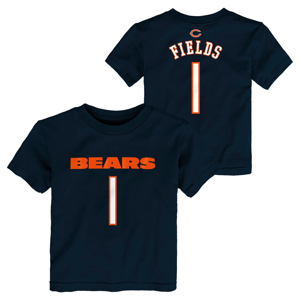 Infant Justin Fields Chicago Bears Navy Mainliner Name And Number Shirt