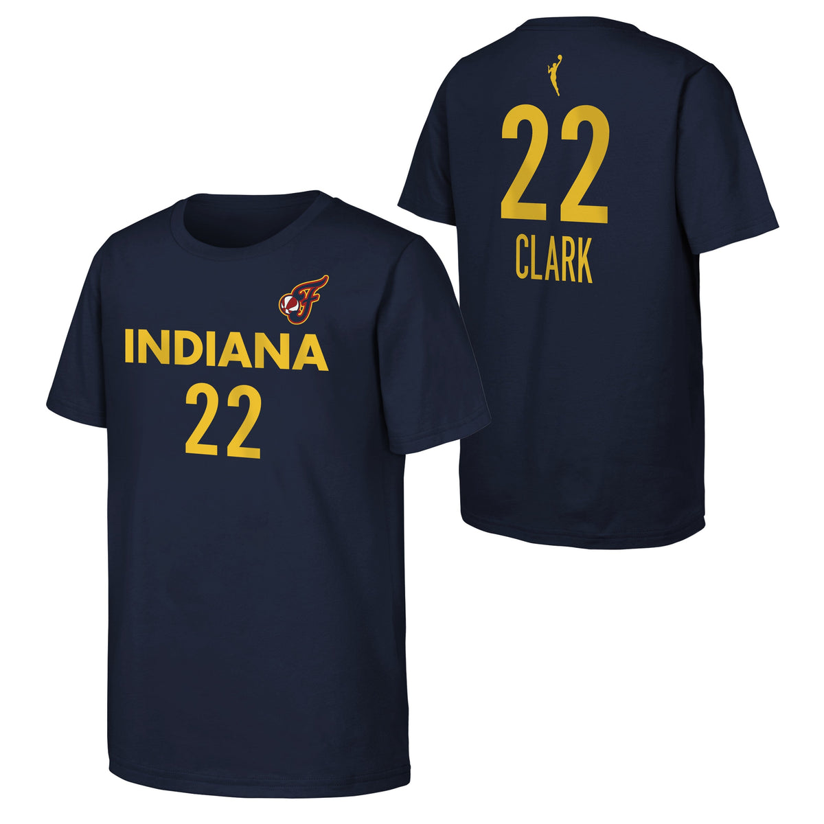 Youth Caitlin Clark Indiana Fever WNBA Navy Player Name And Number T-Shirt