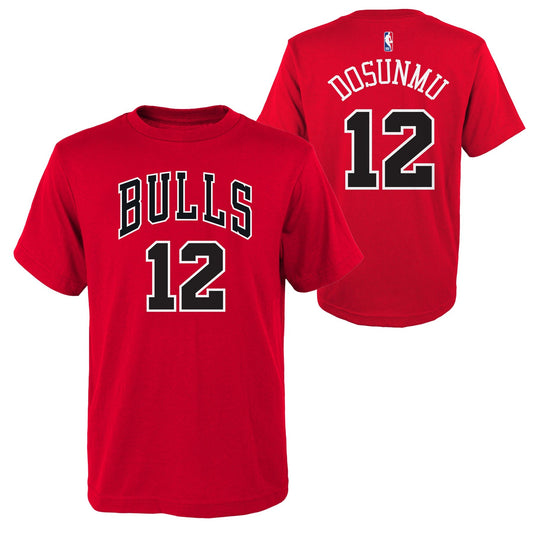 Youth Chicago Bulls Ayo Dosunmu Red NBA Player Name And Number T-Shirt