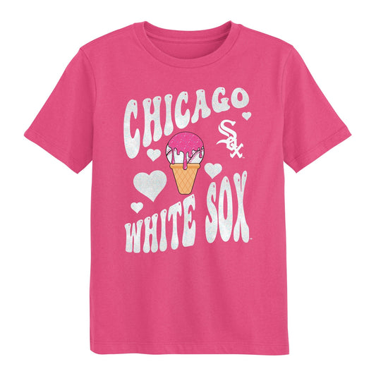 Child Chicago White Sox Pink Ice Cream Cone T-Shirt