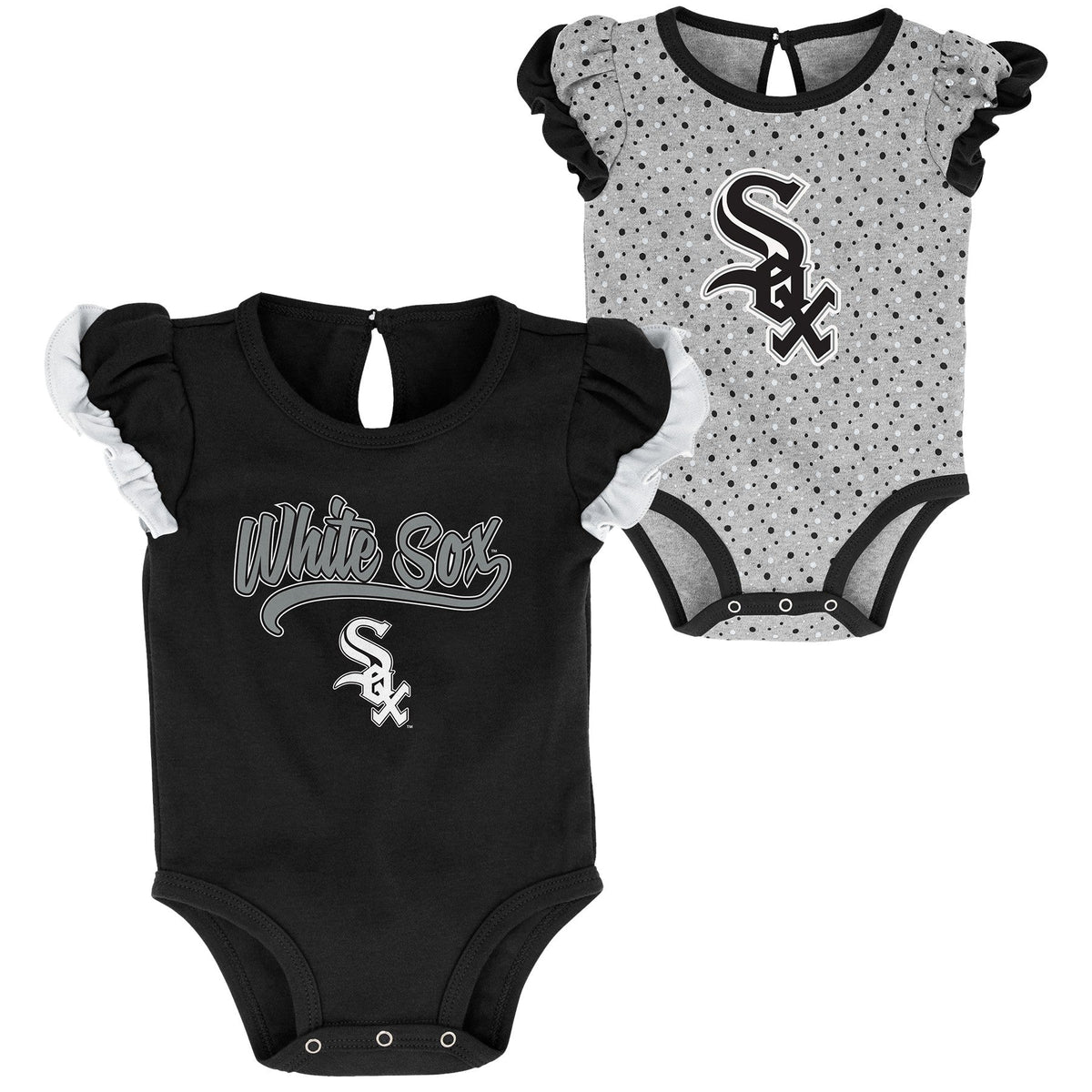 Infant Girls MLB Chicago White Sox Scream and Shout Short Sleeve 2 Pack Creeper Set