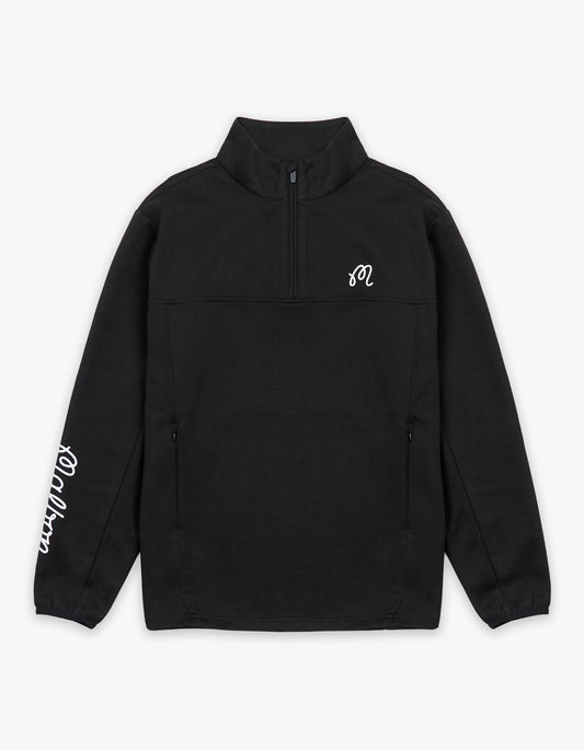 Evergreen Poly Quarter Zip Sweat - Black