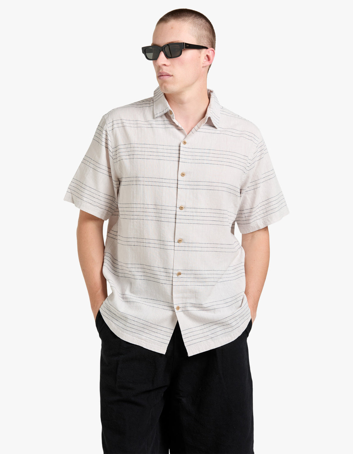 Hemp Shirt - White Multi