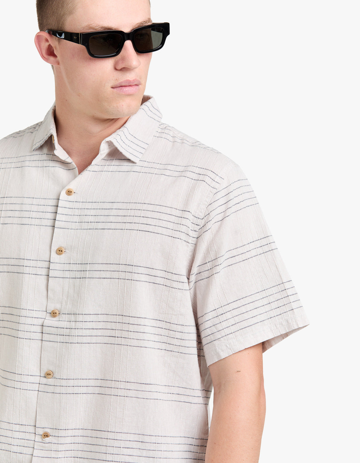 Hemp Shirt - White Multi