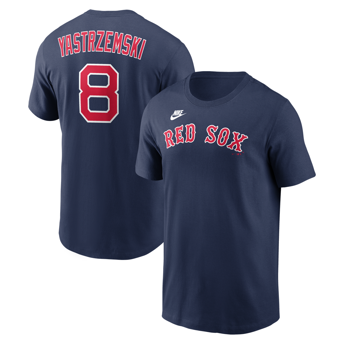 Men's Boston Red Sox Carl Yastrzemski Nike Navy Cooperstown Collection Name & Number T-Shirt