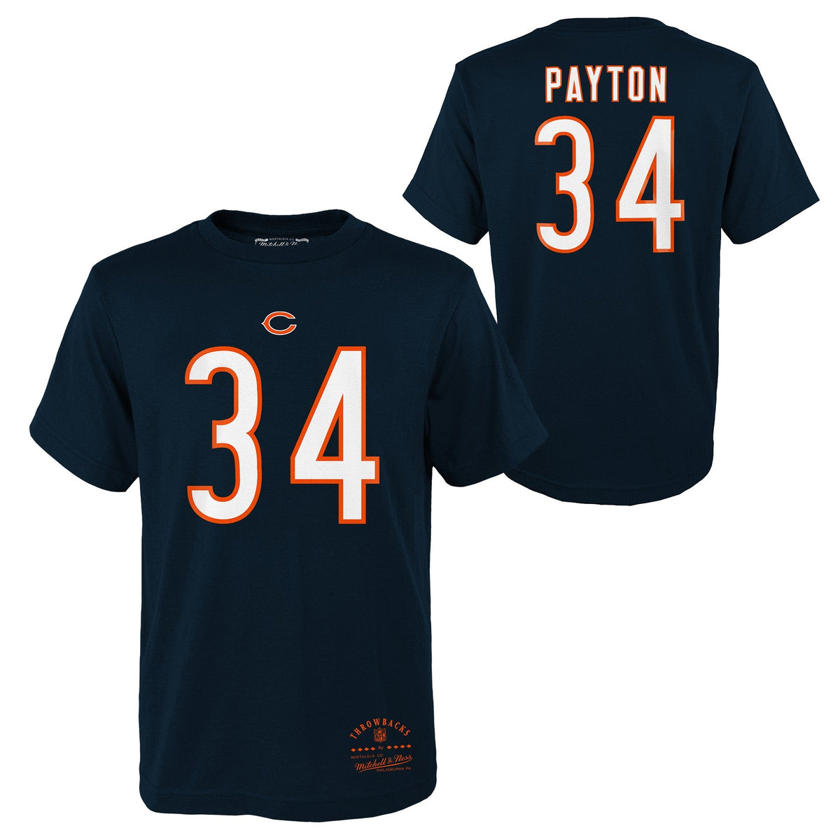 Youth Walter Payton Chicago Bears Navy Mitchell & Ness Retro Player Name And Number T-Shirt