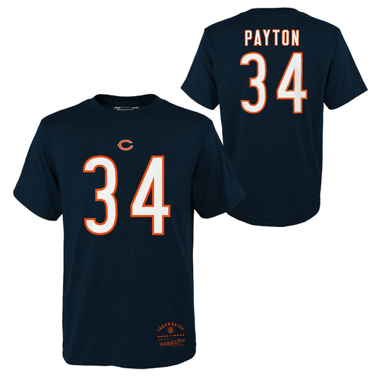 Youth Walter Payton Chicago Bears Navy Mitchell & Ness Retro Player Name And Number T-Shirt