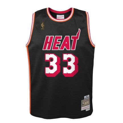 Youth Miami Heat Alonzo Mourning Mitchell & Ness Black 1996-97 Hardwood Classics Jersey