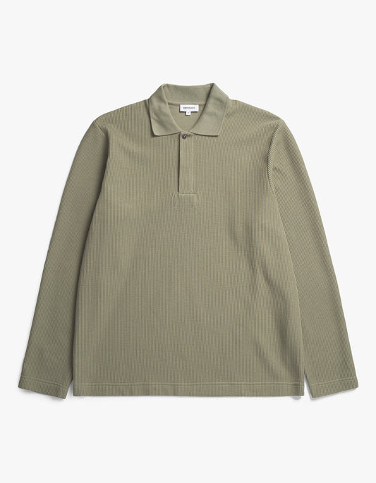Ruben Double Face L/S Polo Shirt - Clay