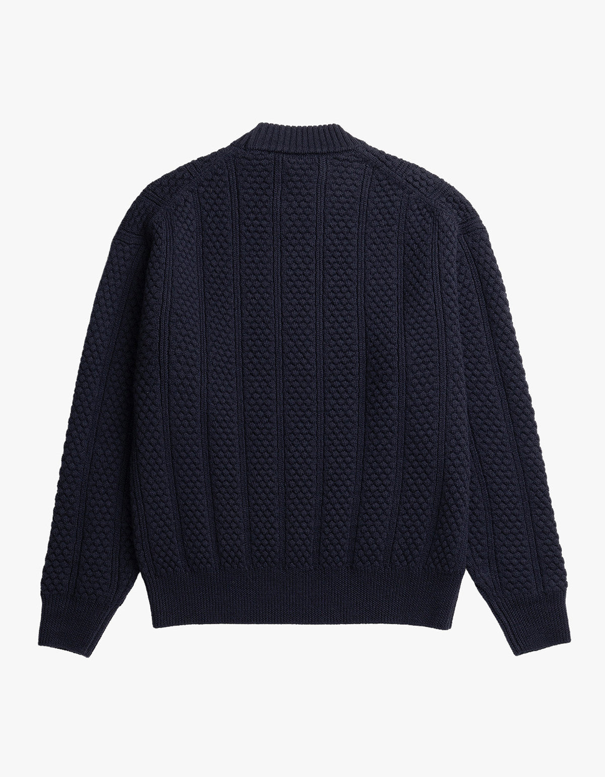 Hirtshals Bubble Rib Knit Crewneck - Dark Navy